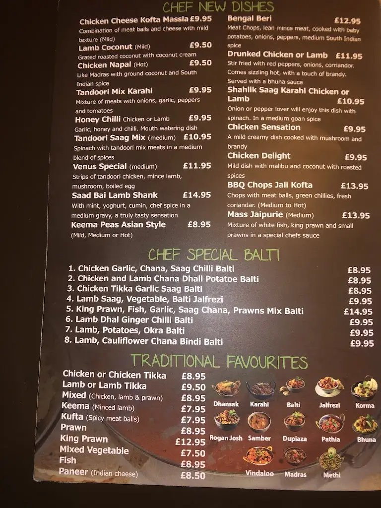 Menu_Venus Lounge restaurant Heywood_Heywood_image_2