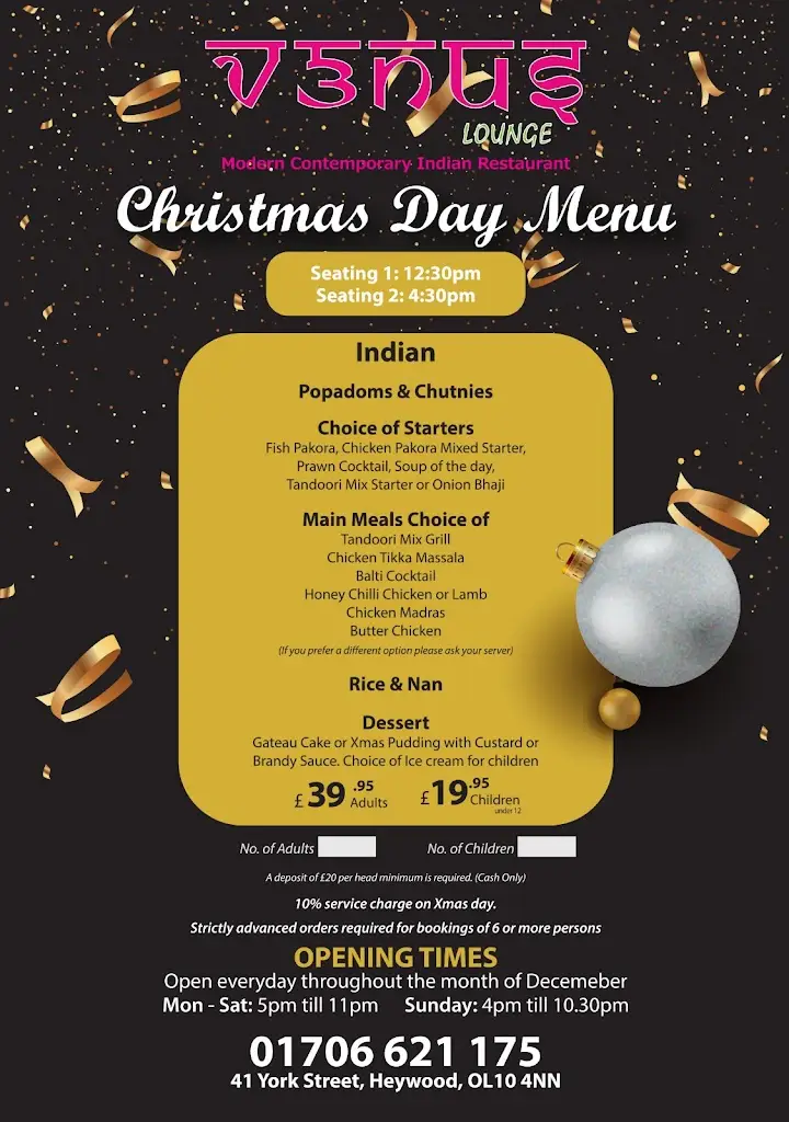 Menu_Venus Lounge restaurant Heywood_Heywood_image_4