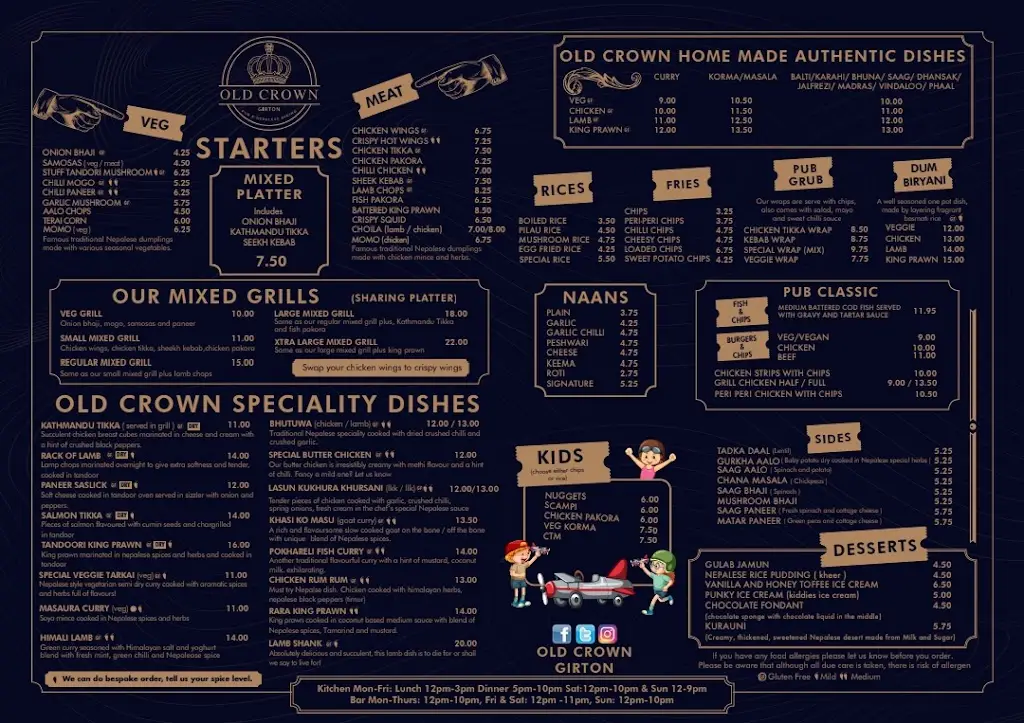 Menu_Old Crown Girton_Histon_image_1