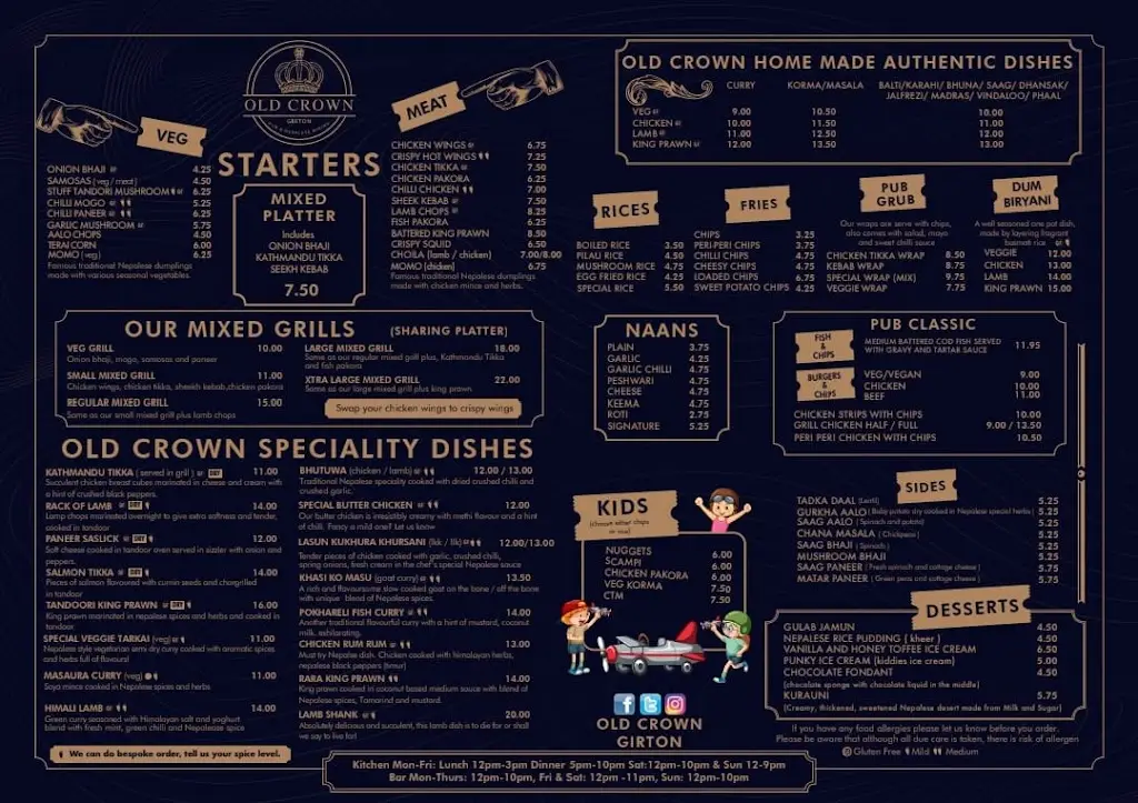 Menu_Old Crown Girton_Histon_image_2