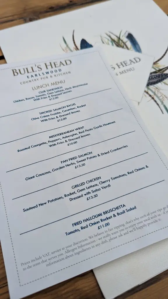 Menu_The Bulls Head_Hockley Heath_image_1