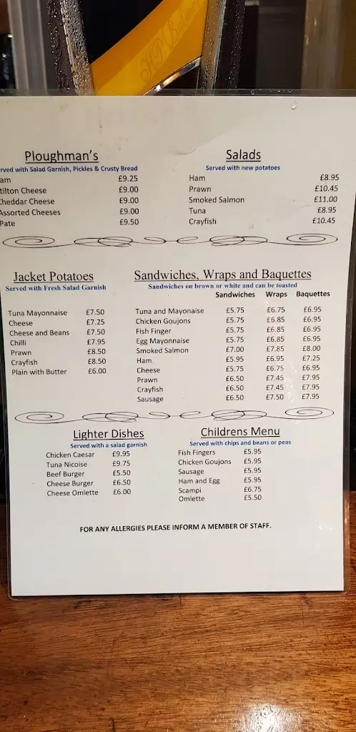 Menu_The White Hart_Hockley_image_2