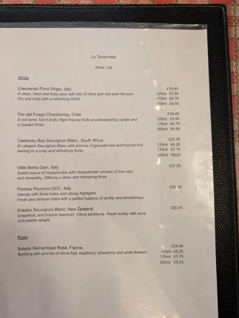 Menu_La Tavernetta_High Bentham_image_1
