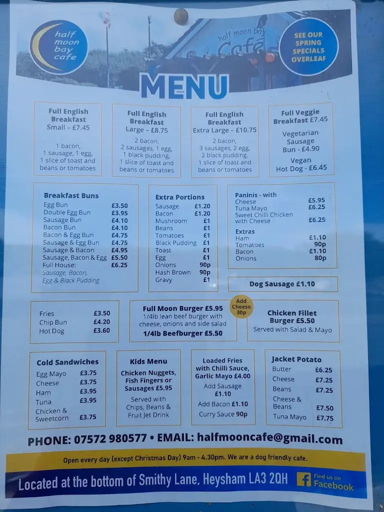Menu_Half Moon Bay Cafe_Heysham_imagen_1