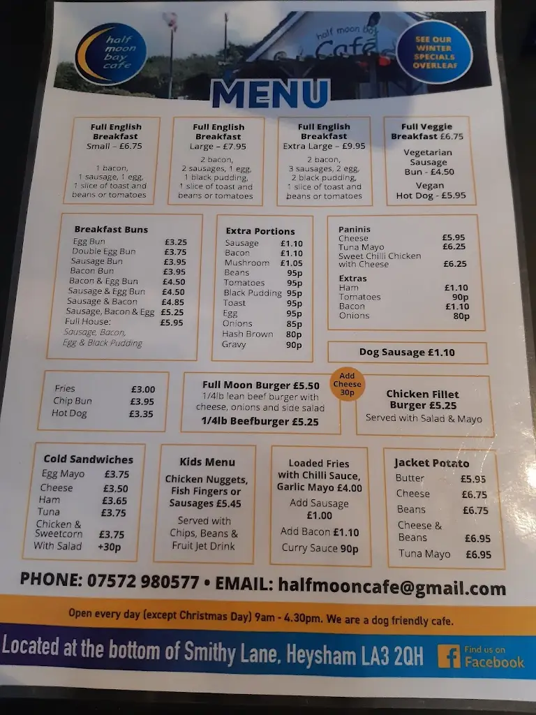 Menu_Half Moon Bay Cafe_Heysham_imagen_2