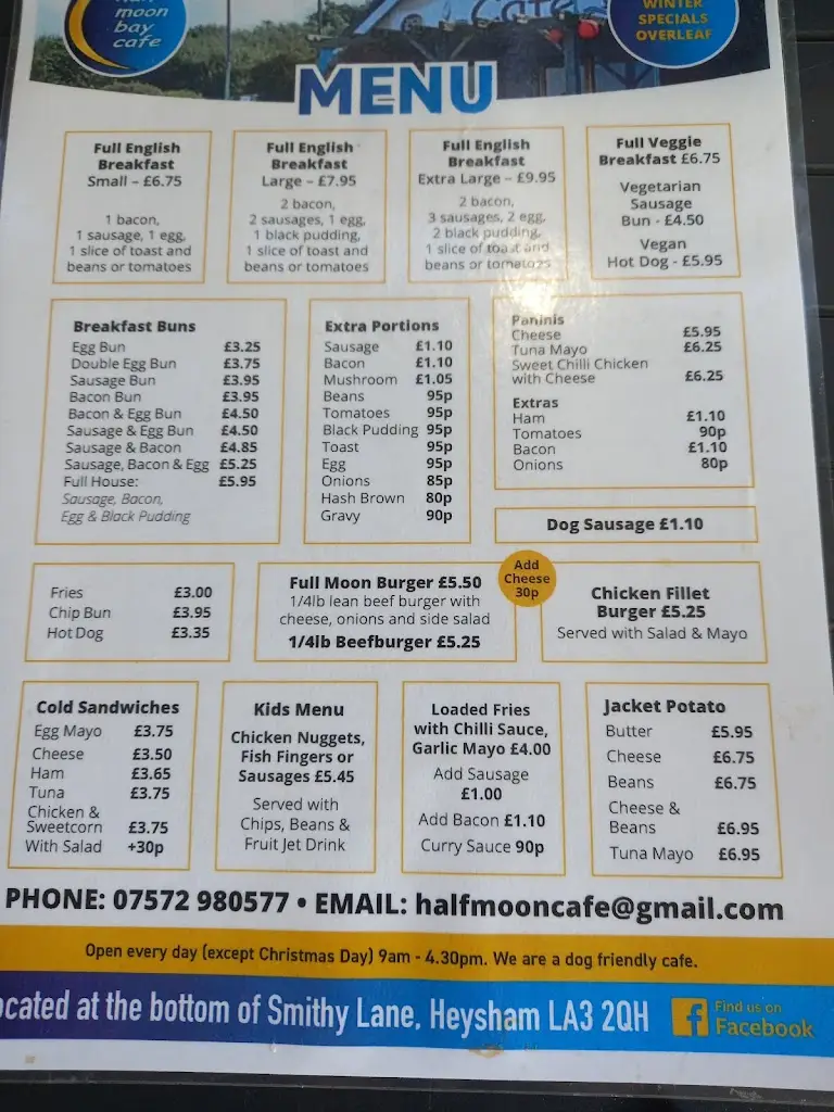 Menu_Half Moon Bay Cafe_Heysham_imagen_4