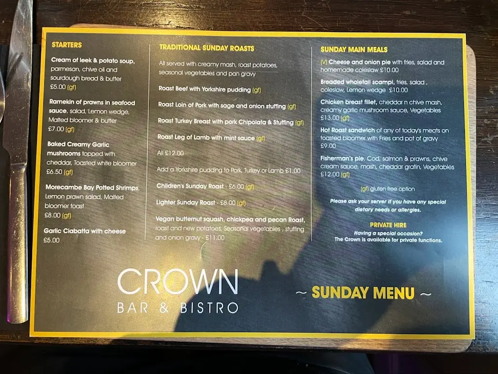 Menu_The Crown Bar & Bistro_Heysham_image_1