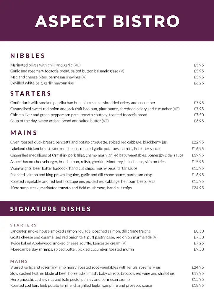 Menu_Aspect Bar & Bistro_Heysham_immagine_1