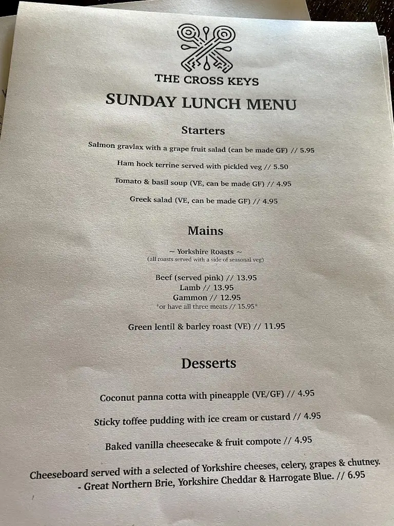 Menu_The Cross Keys_Holbeck_image_3