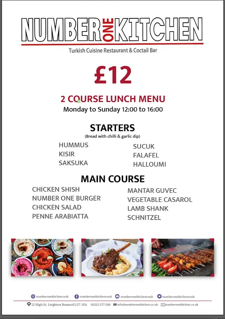 Menu_Number One Kitchen Turkish Restaurant_Hockliffe_image_3
