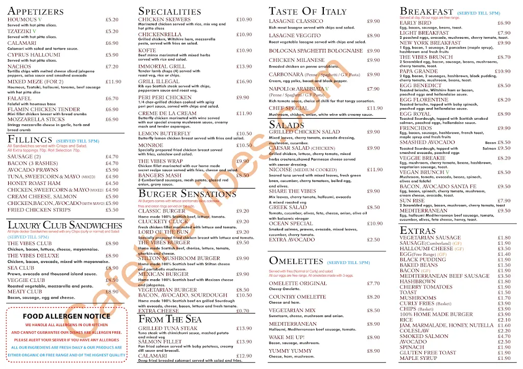 Menu_Cafe The Vibes_Hockliffe_immagine_1