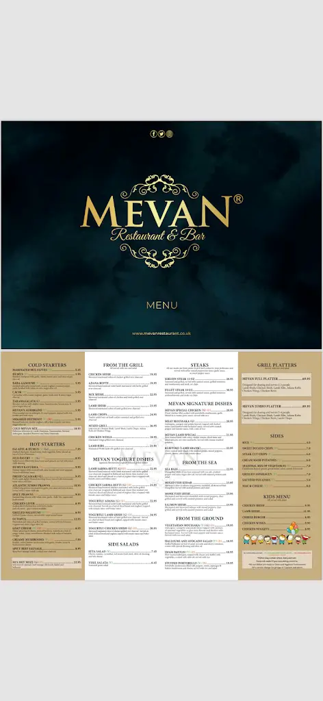 Menu_Mevan Restaurant & Bar_Hitchin_image_1