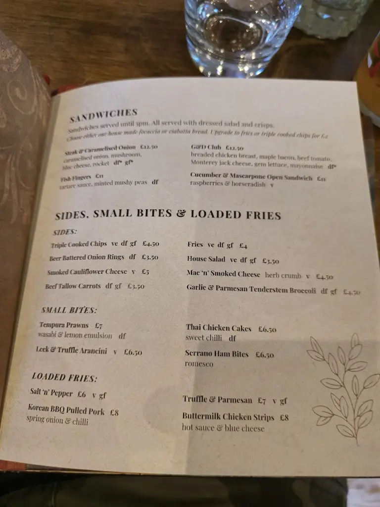 Menu_George & Dragon_Holmes Chapel_image_2