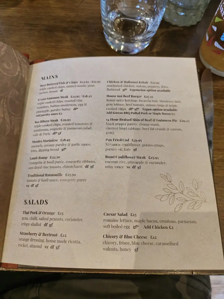 Menu_George & Dragon_Holmes Chapel_image_4