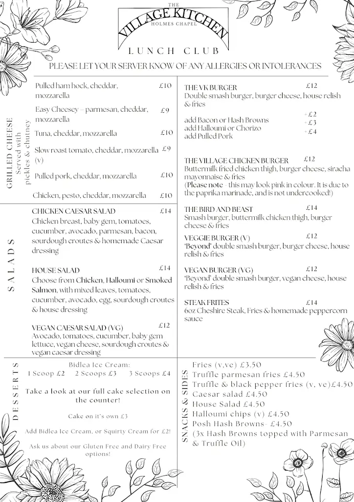 Menu_The Village Kitchen, Holmes Chapel_Holmes Chapel_image_1