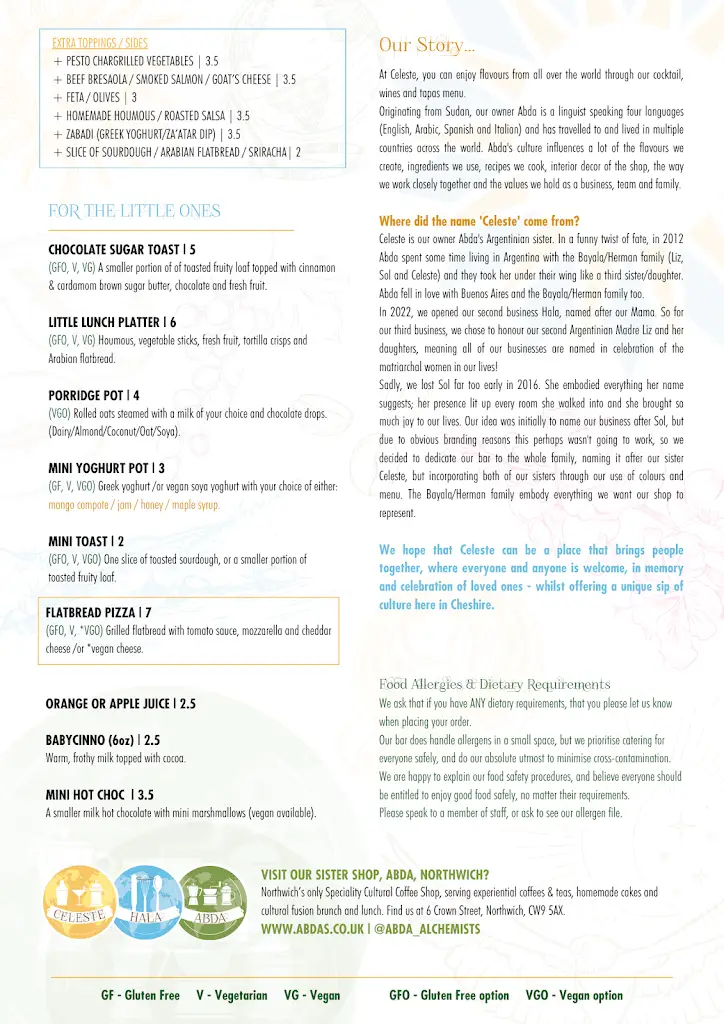 Menu_CELESTE_Holmes Chapel_image_3