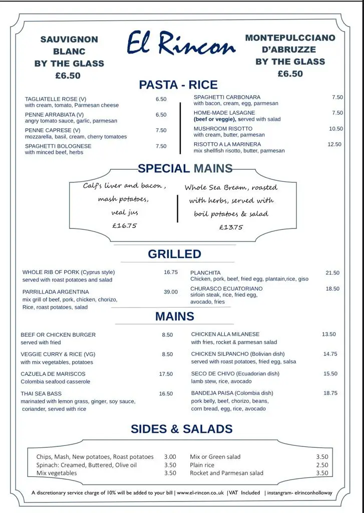 Menu_El Rincon Kitchen London_Holloway_image_2