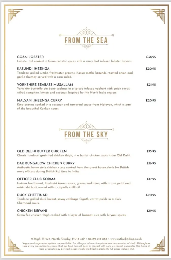 Menu_Ruthvika Spices & Kitchen - Fine Indian Dining_Holtby_image_2