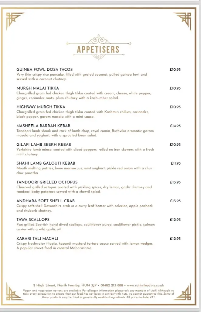 Menu_Ruthvika Spices & Kitchen - Fine Indian Dining_Holtby_image_4