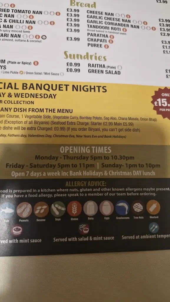 Menu_The Spice Lounge_Higham Ferrers_image_1