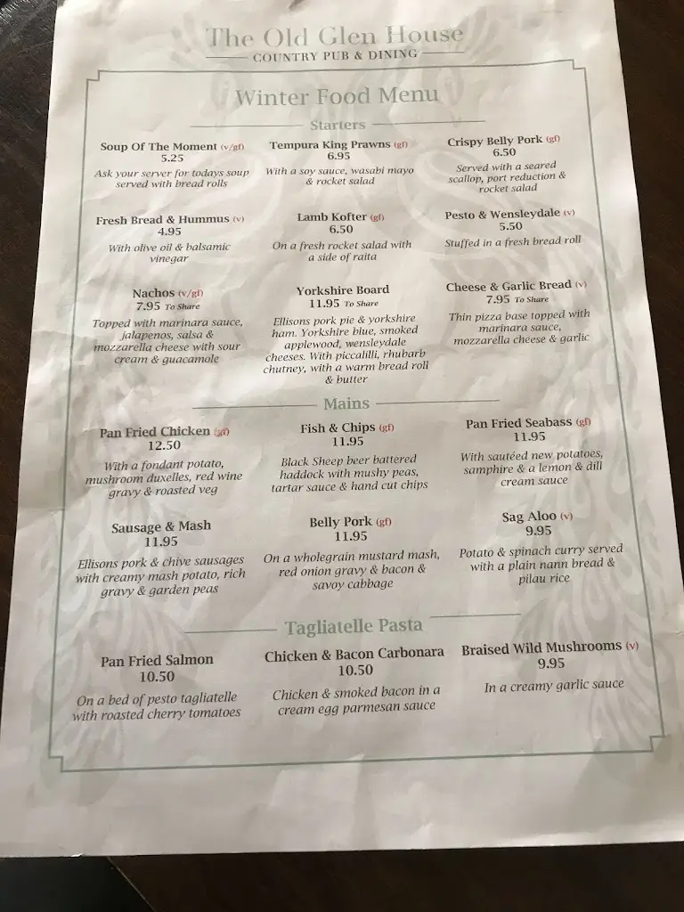 Menu_The Old Glen House_Baildon_image_3