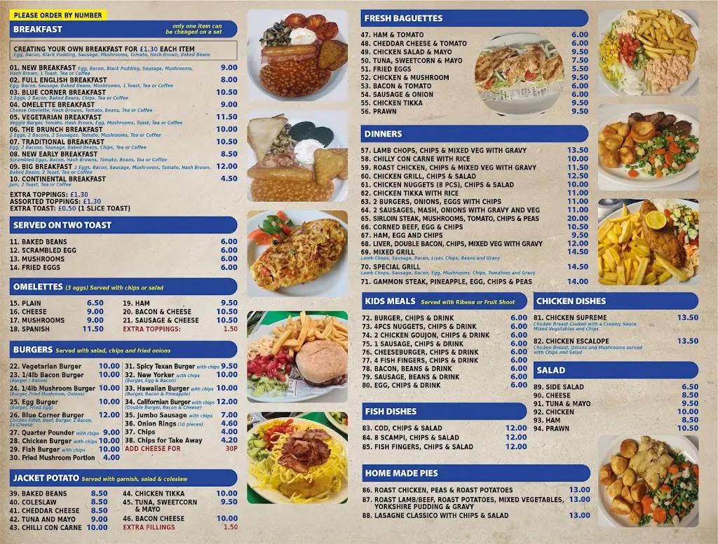 Menu_Blue Corner Cafe_Higham Ferrers_imagen_1