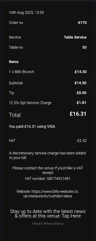 Serghei Bargan_Bill's Rushden Lakes_Higham Ferrers_review