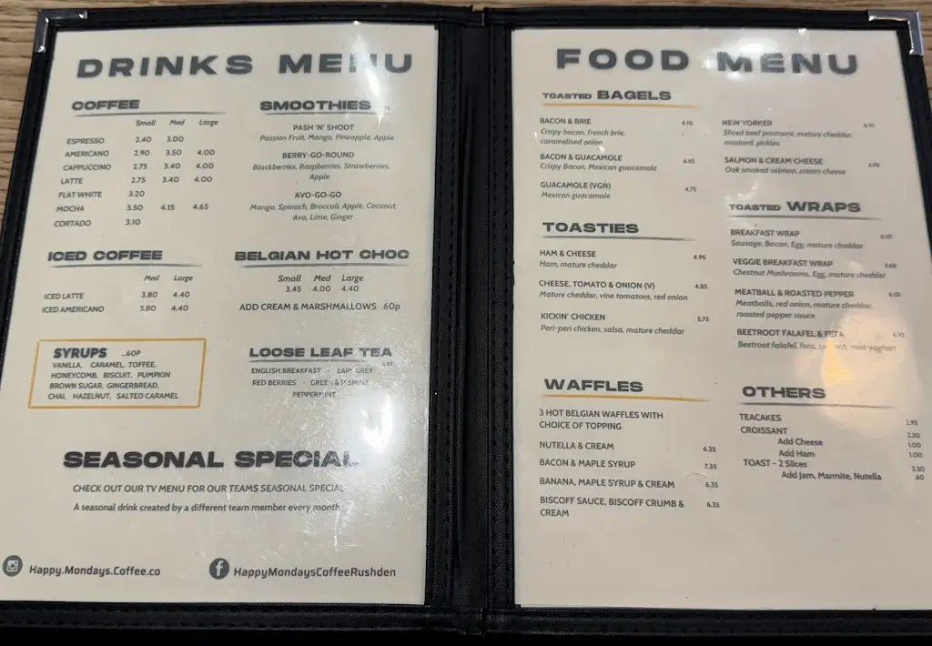 Menu_Happy Mondays Coffee Co._Higham Ferrers_image_3