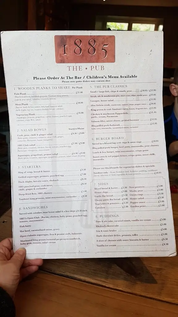 Menu_1885 The Venue_Holywell Green_image_1