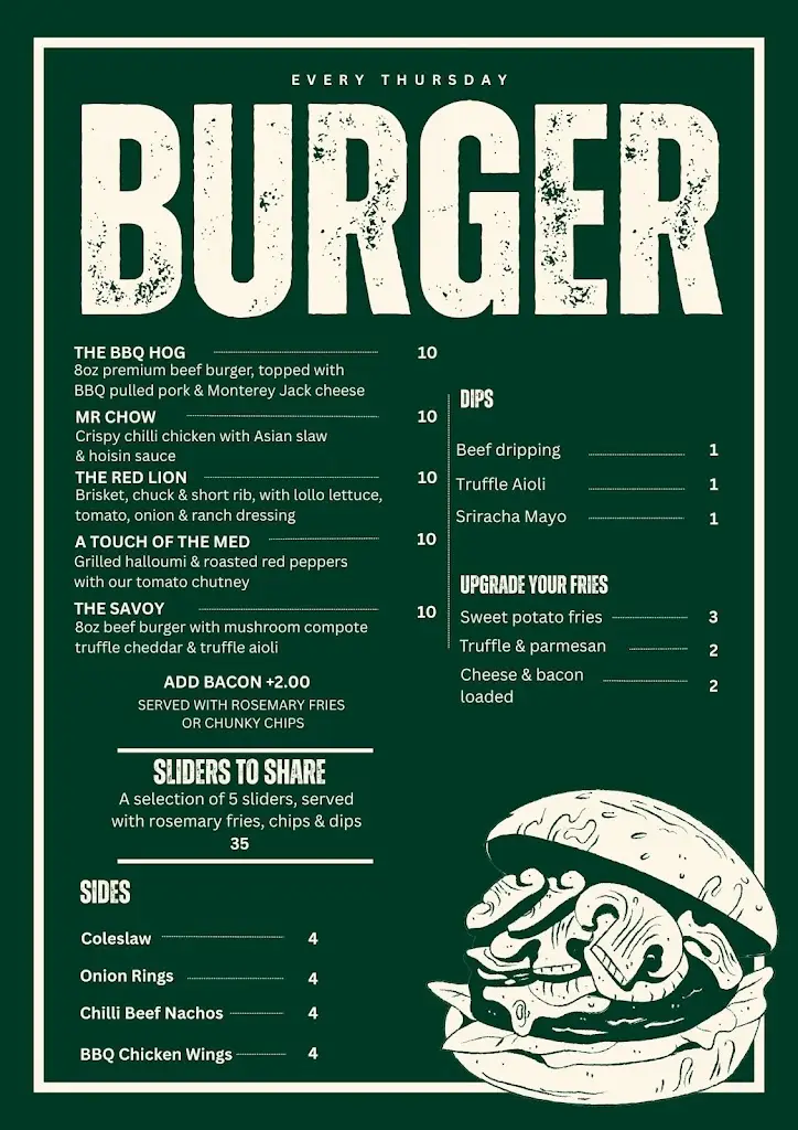 Menu_The Red Lion, Holbeach_Holbeach_image_3