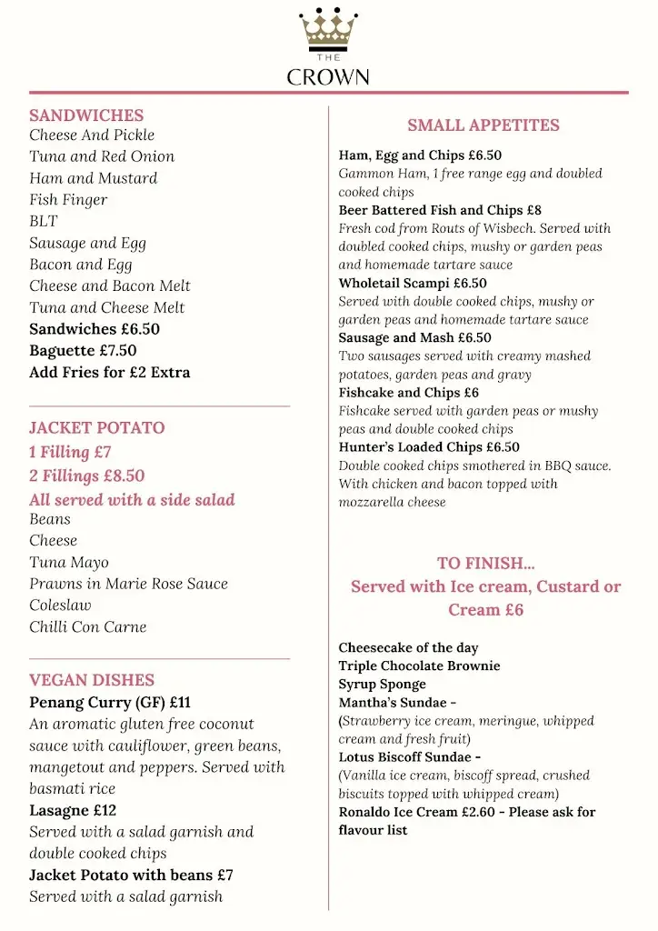 Menu_The Crown Hotel Holbeach_Holbeach_image_2