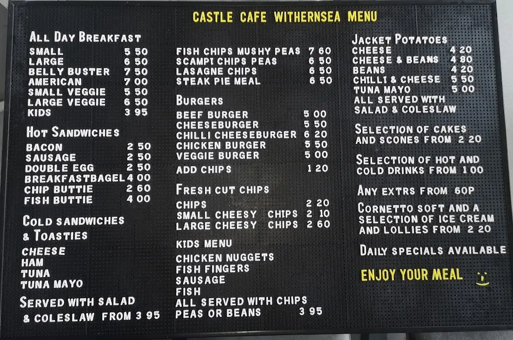 Menu_Castle Cafe Withernsea_Hollym_image_1