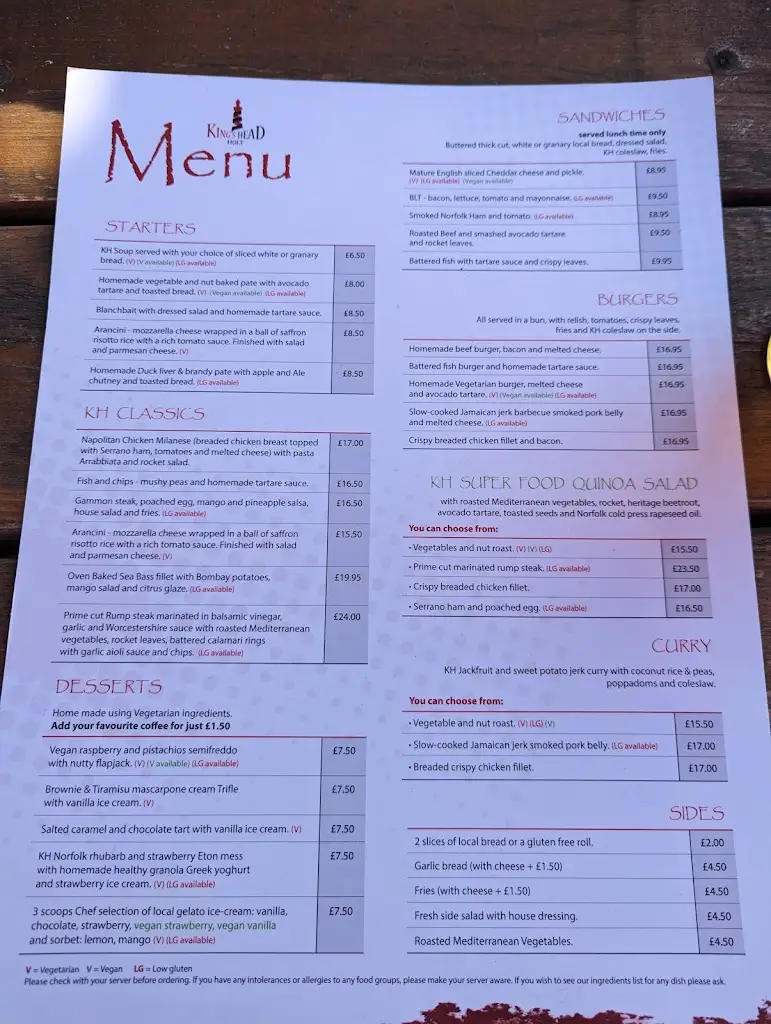 Menu_The Kings Head_Holt_image_3