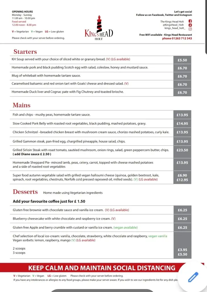 Menu_The Kings Head_Holt_image_4
