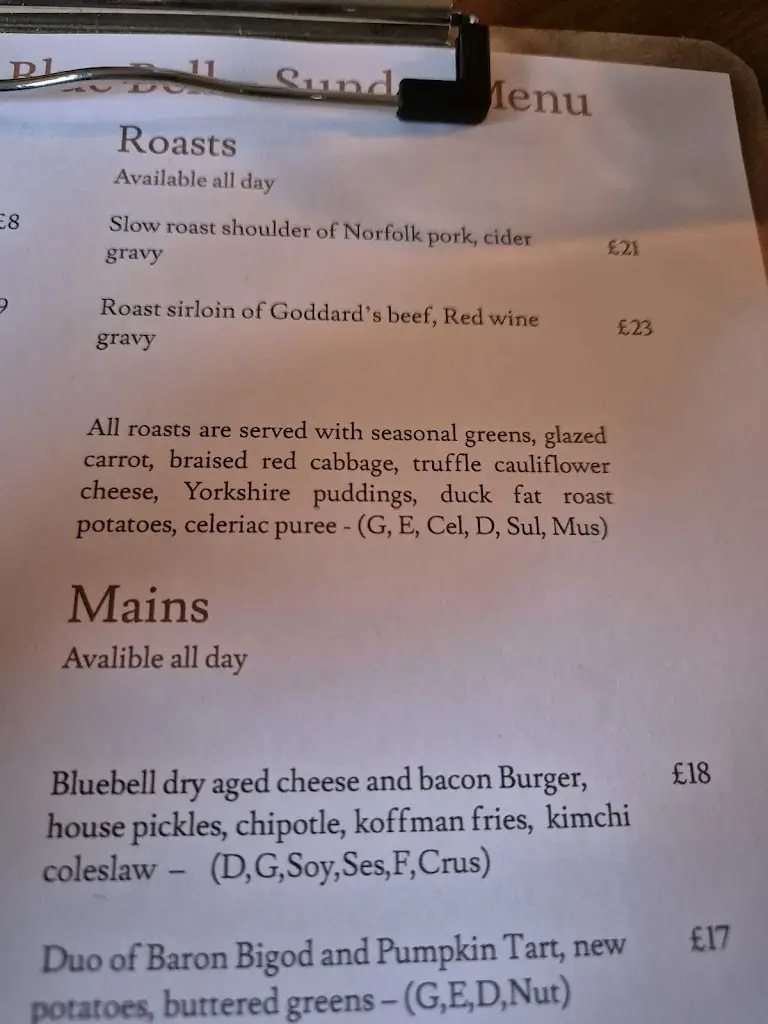 Menu_The Langham Blue Bell_Holt_image_3