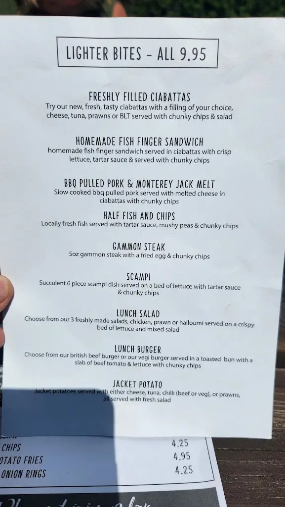 Menu_The White Hart_Hopton on Sea_image_1