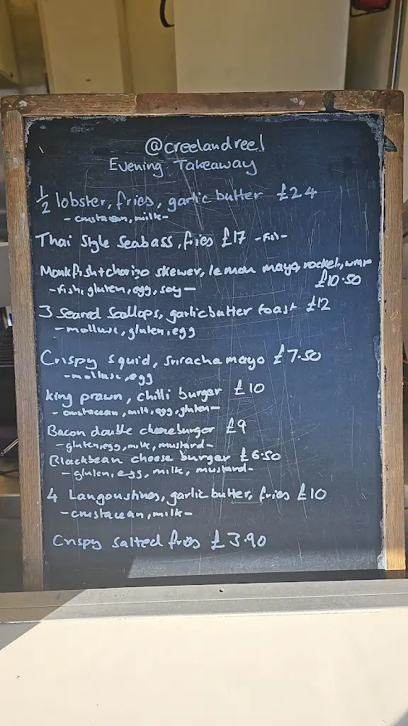 Menu_Creel & Reel Seafood Trailer_Bamburgh_image_1