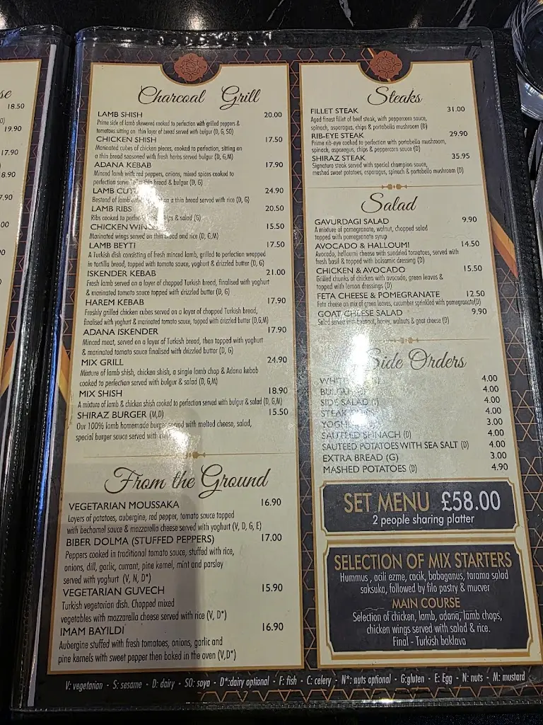 Menu_Shiraz Bar & Restaurant_Horley_image_1