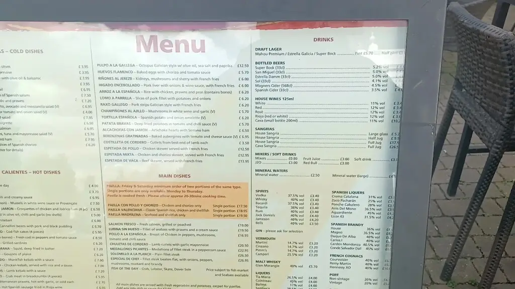 Menu_Costa del Sol Tapas Bar & Restaurant_Horley_image_2