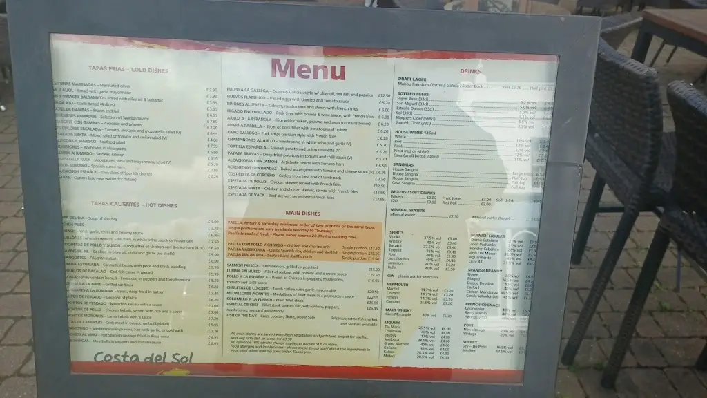 Menu_Costa del Sol Tapas Bar & Restaurant_Horley_image_3