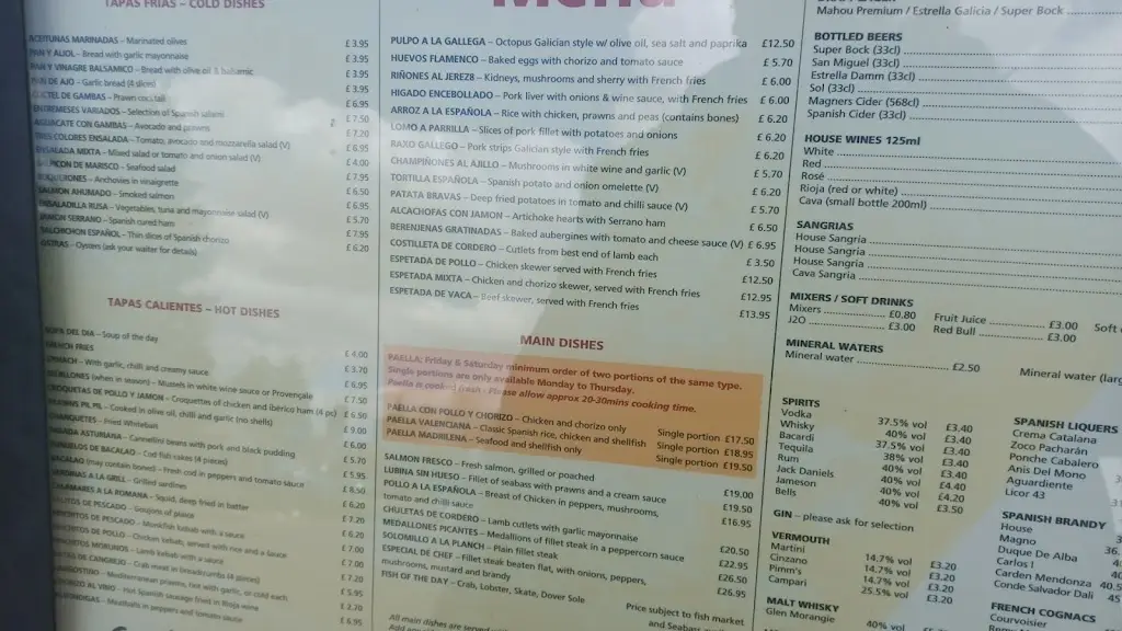 Menu_Costa del Sol Tapas Bar & Restaurant_Horley_image_4