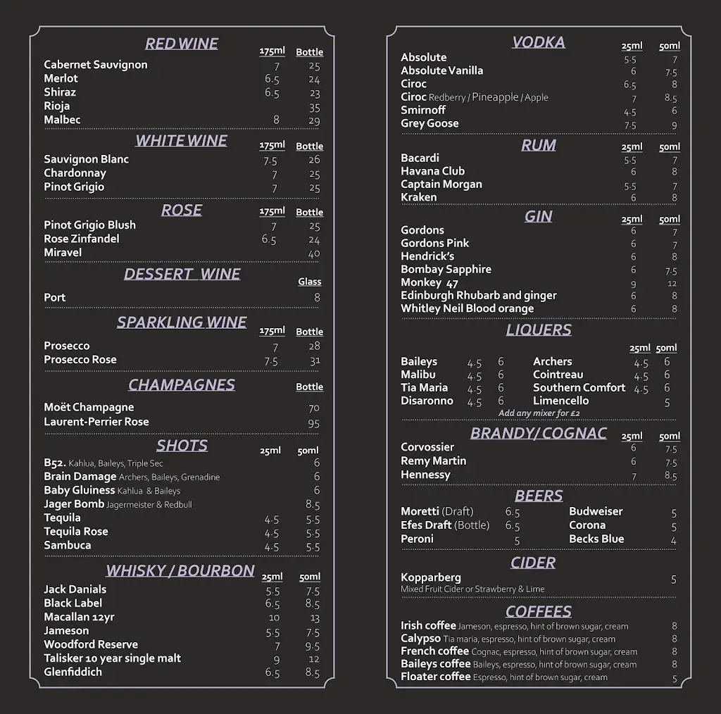 Menu_Marley's Brasserie & Lounge_Hornchurch_image_1