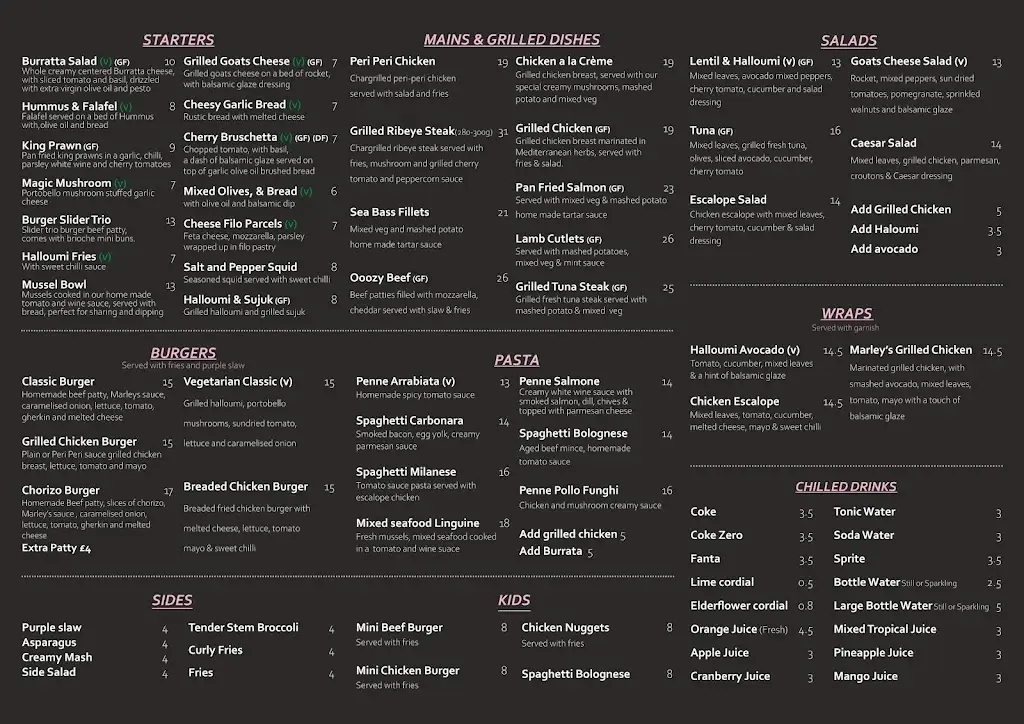 Menu_Marley's Brasserie & Lounge_Hornchurch_image_2
