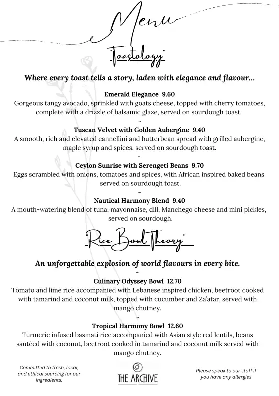 Menu_The Archive Cafe_Holmfirth_immagine_2