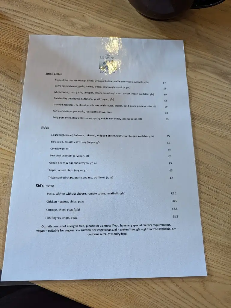 Menu_The Leaping Salmon_Horrabridge_image_1