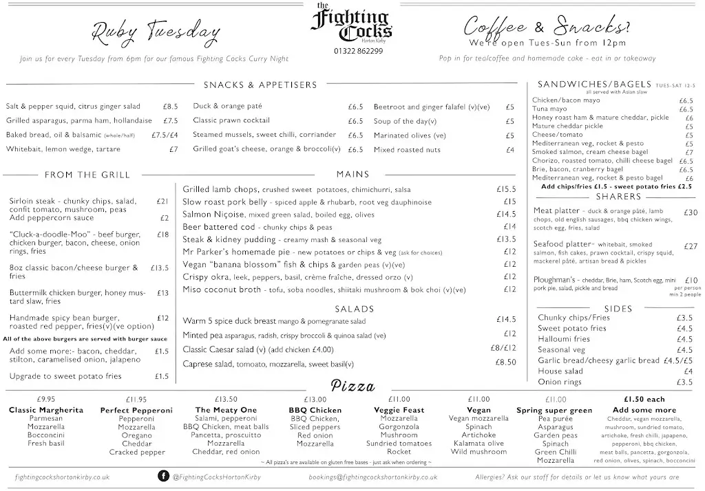 Menu_The Fighting Cocks_Horton Kirby_image_1