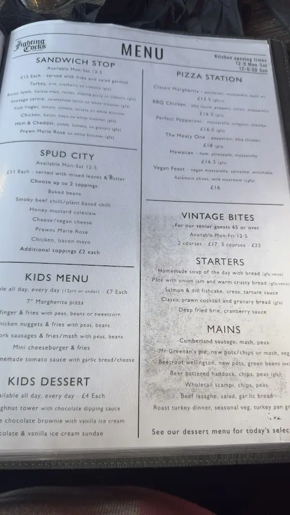 Menu_The Fighting Cocks_Horton Kirby_image_4