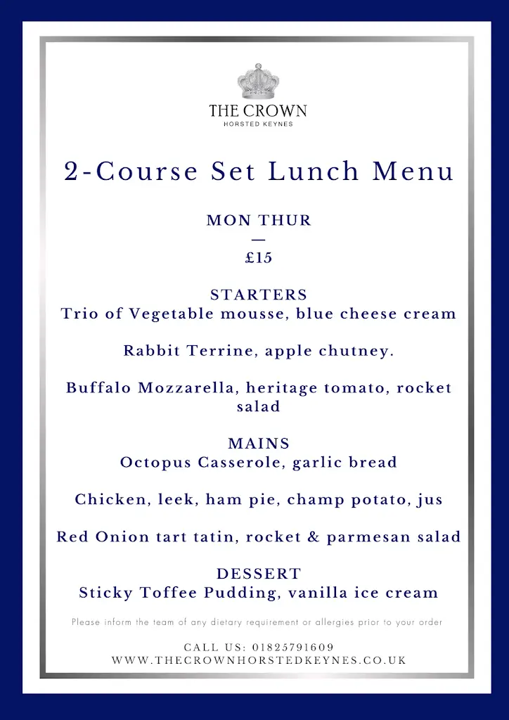Menu_The Crown Inn_Horsted Keynes_image_1
