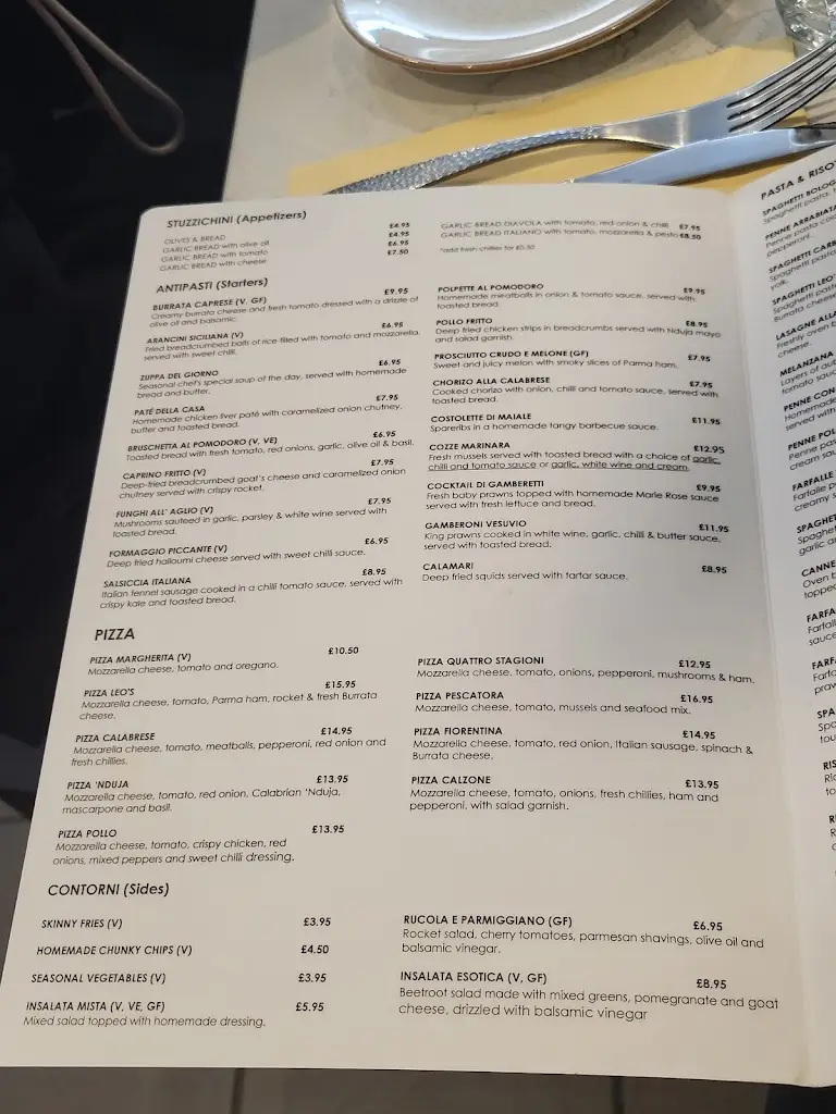 Menu_Leo’s Italian Restaurant Horwich_Horwich_image_2