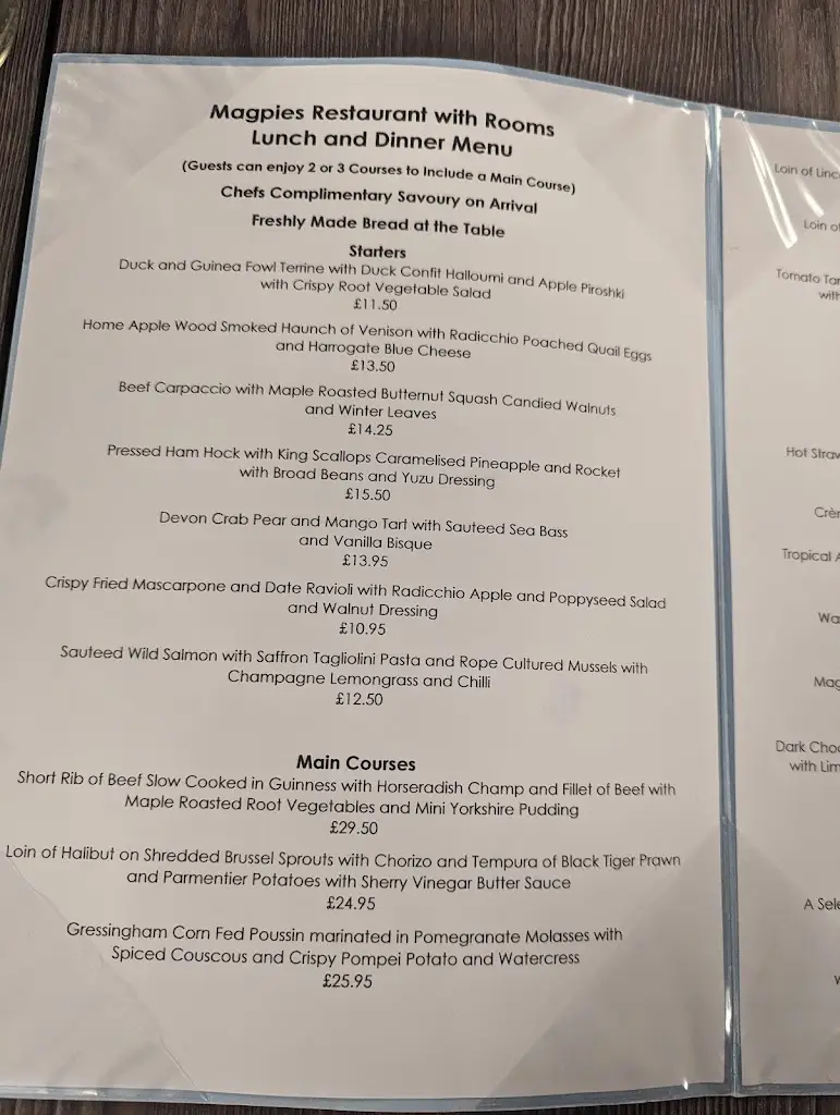 Menu_Magpies Restaurant with Rooms_Horncastle_image_3